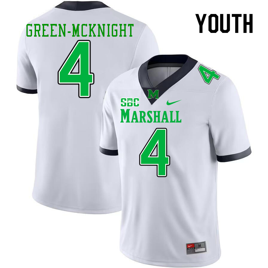 Youth #4 Jadarius Green-McKnight Marshall Thundering Herd SBC Conference College Football Jerseys St